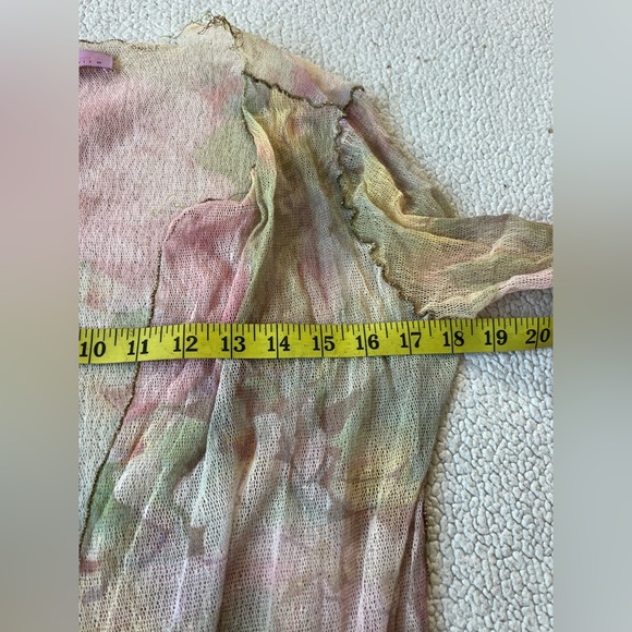 VINTAGE Y2K ORIGAMI PASTEL CARDIGAN LAYERING TOP WATERCOLOR SIZE MEDIUM WOMENS - Picture 7 of 7